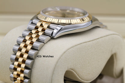 BNIB Rolex 126233 DateJust 36MM 18K YG/SS Champagne Diamond Dial Jubilee Bracelet B&P