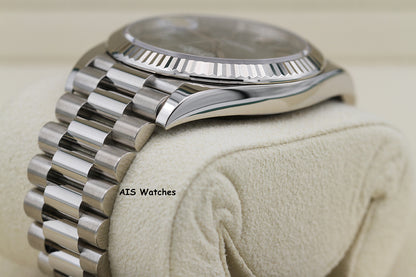 Rolex 228239 DayDate 40MM DD40 18K White Gold Olive Green Roman Dial B&P