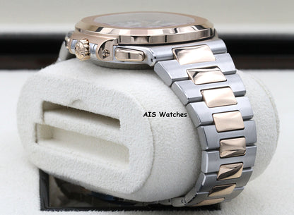 Patek Philippe Nautilus 5980/1AR Chronograph 18K Rose Gold / Stainless Steel Blue Dial Box & Papers