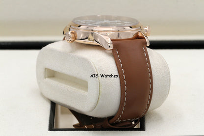 Patek Philippe 5524R Calatrava Pilot Travel Time Rose Gold Brown Dial 42MM Box & Paper