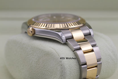 Rolex 116333 DateJust II 18K YG/SS Slate Champagne Stick Dial Oyster Rolex CPO