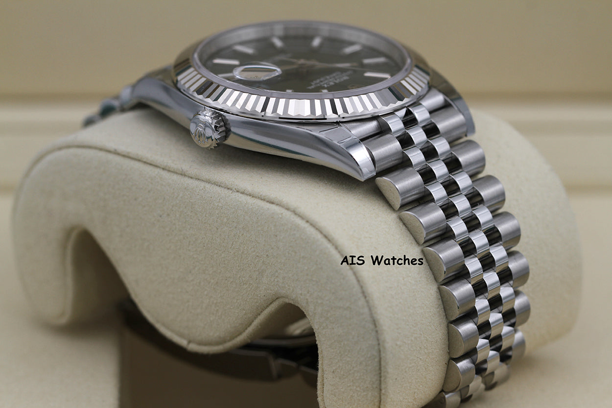 BNIB Rolex Datejust 41MM 126334 Green Stick Dial Jubilee Box & Paper