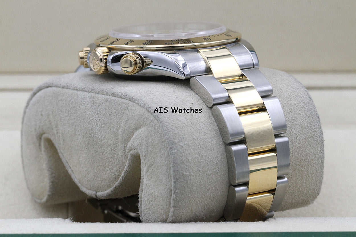 Rolex Daytona 116523 18K YG / SS White Dial F Serial