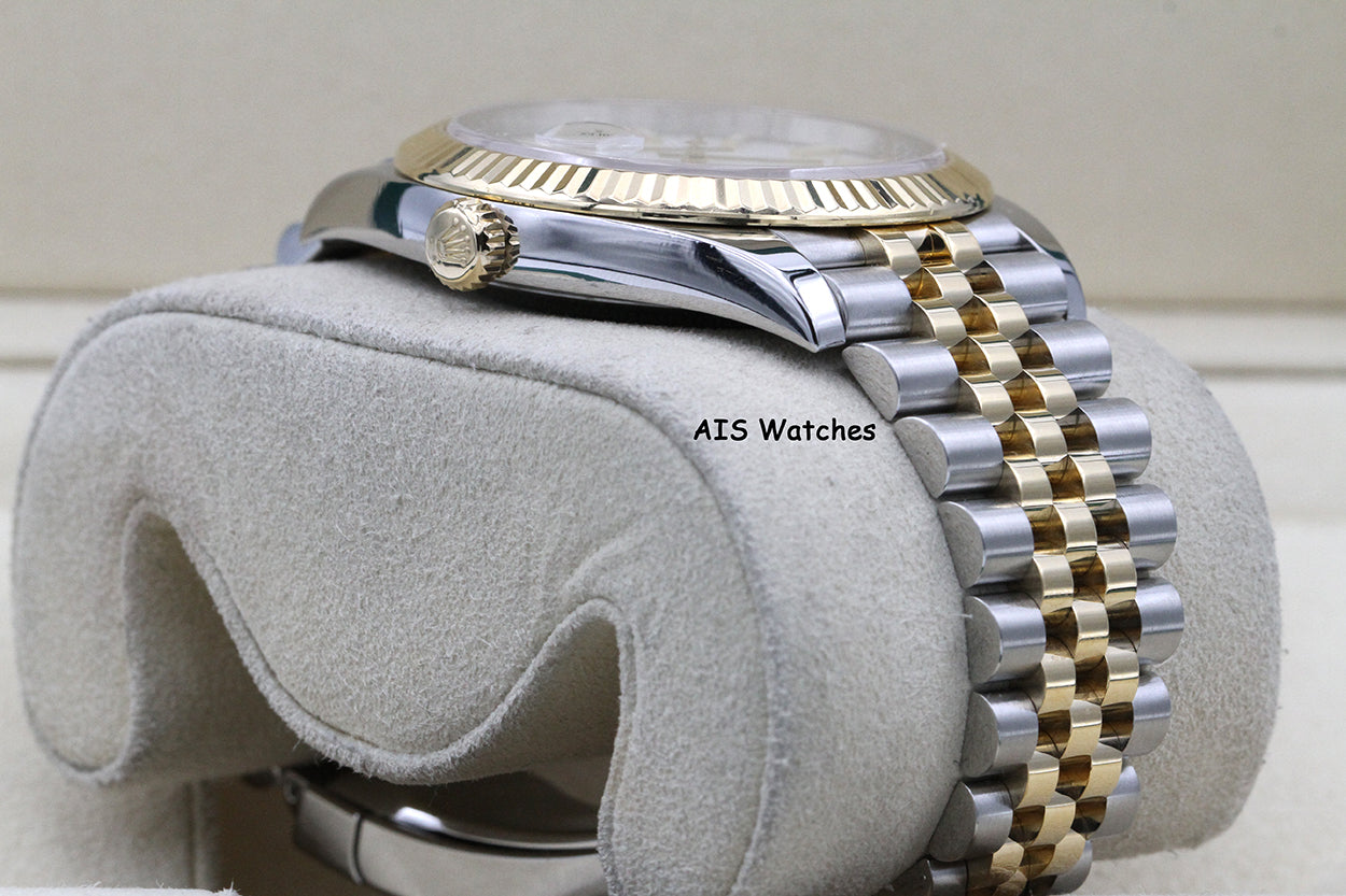 Rolex 126333 DateJust 41MM 18K YG/SS White Stick Dial Jubilee 2020 B&P