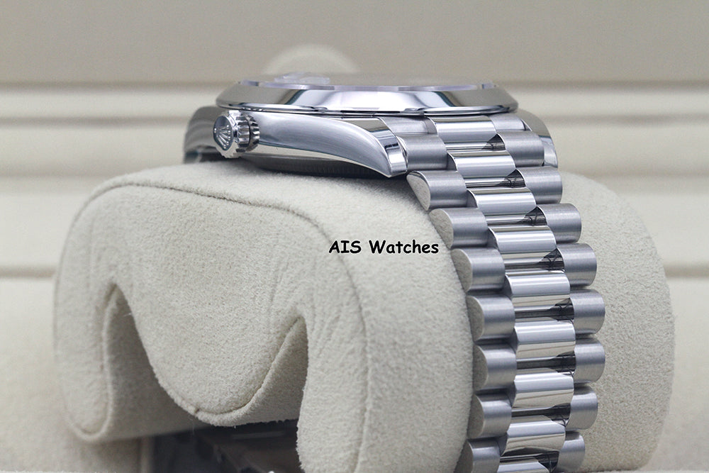 BNIB Rolex 228206 DayDate 40MM DD40 Platinum Meteorite Diamond Baguette Dial