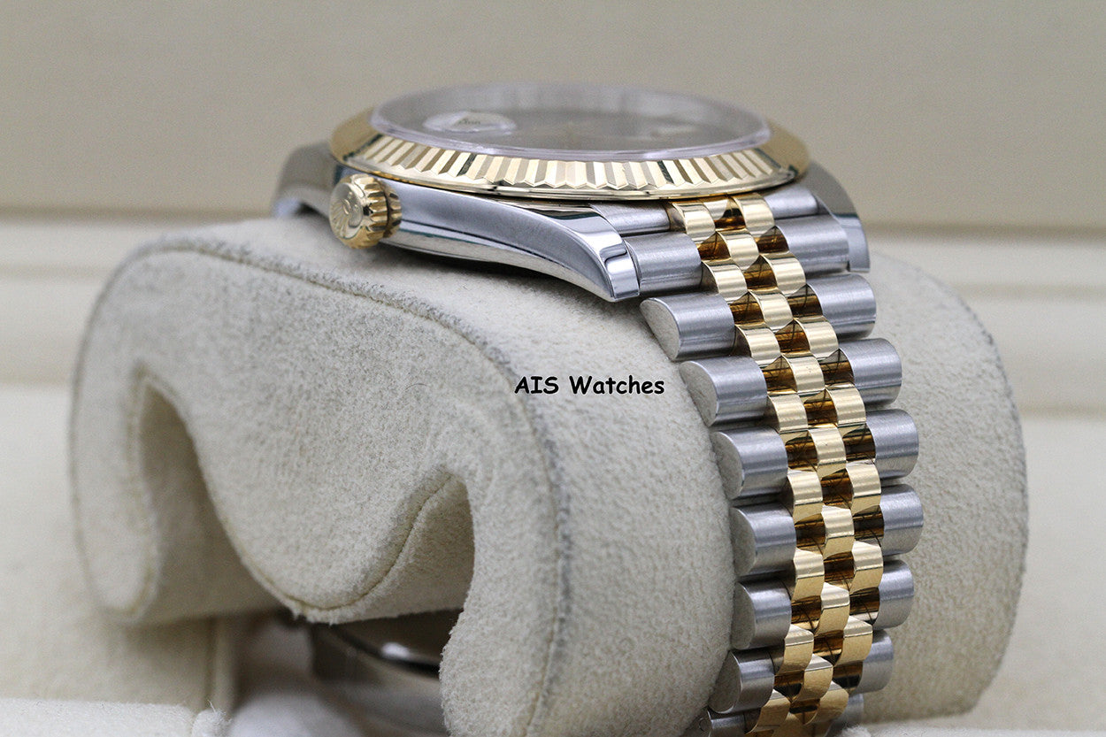 Rolex 126333 DateJust 41MM 18K YG/SS Slate Roman / Wimbeldon Dial Jubilee Bracelet B&P