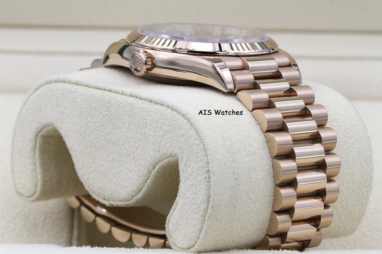 Rolex 128235 DayDate 36MM DD36 EverRose Gold Brown Ombré-Diamond Dial Box & Paper
