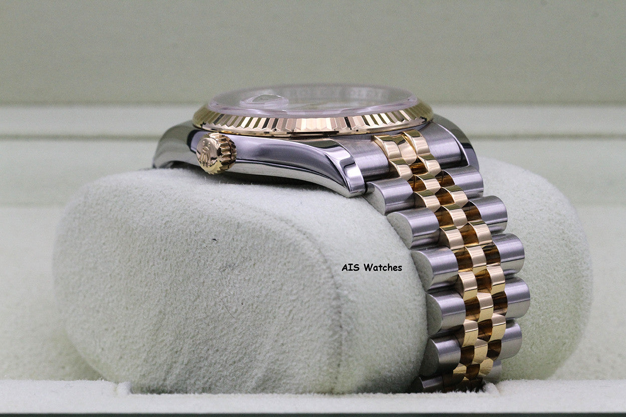 Rolex 116233 DateJust 36MM 18K YG/SS White Roman Dial Jubilee Bracelet B&P