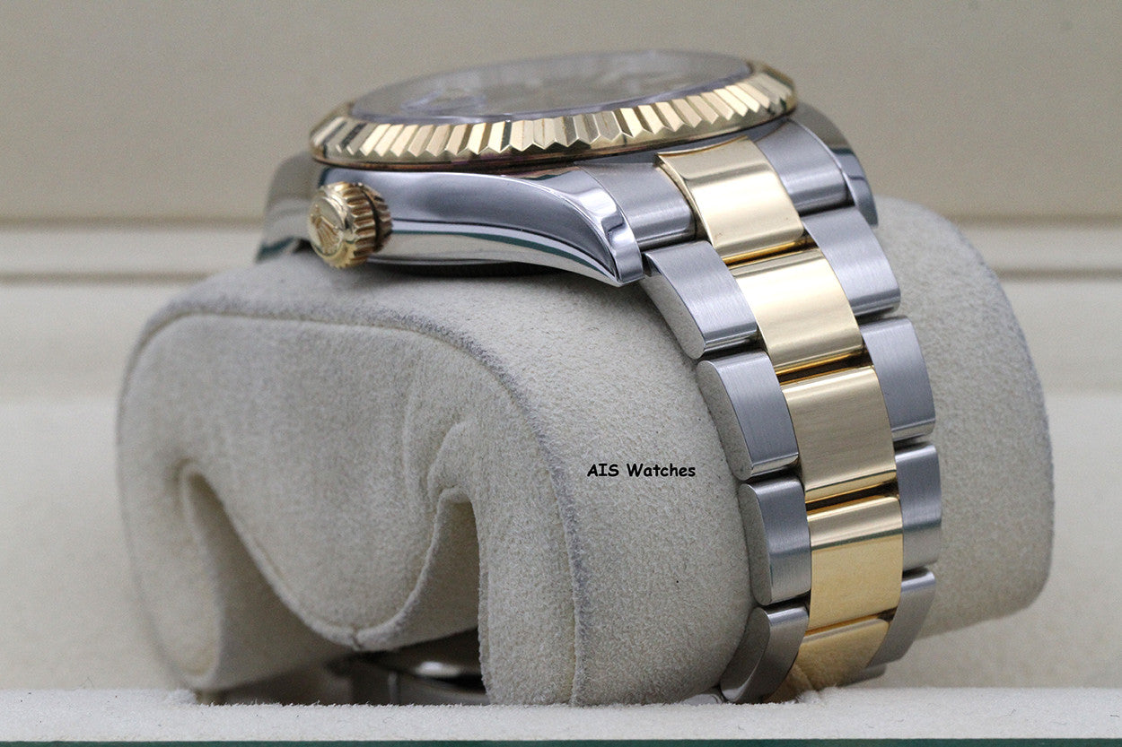 Rolex 326933 Sky-Dweller 18K Yellow Gold / SS Oyster Black Dial BP