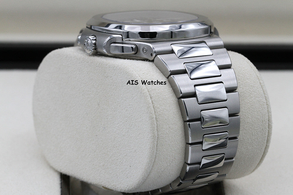Patek Philippe Nautilus 5990/1A Chronograph Travel Time Grey Dial Box & Paper