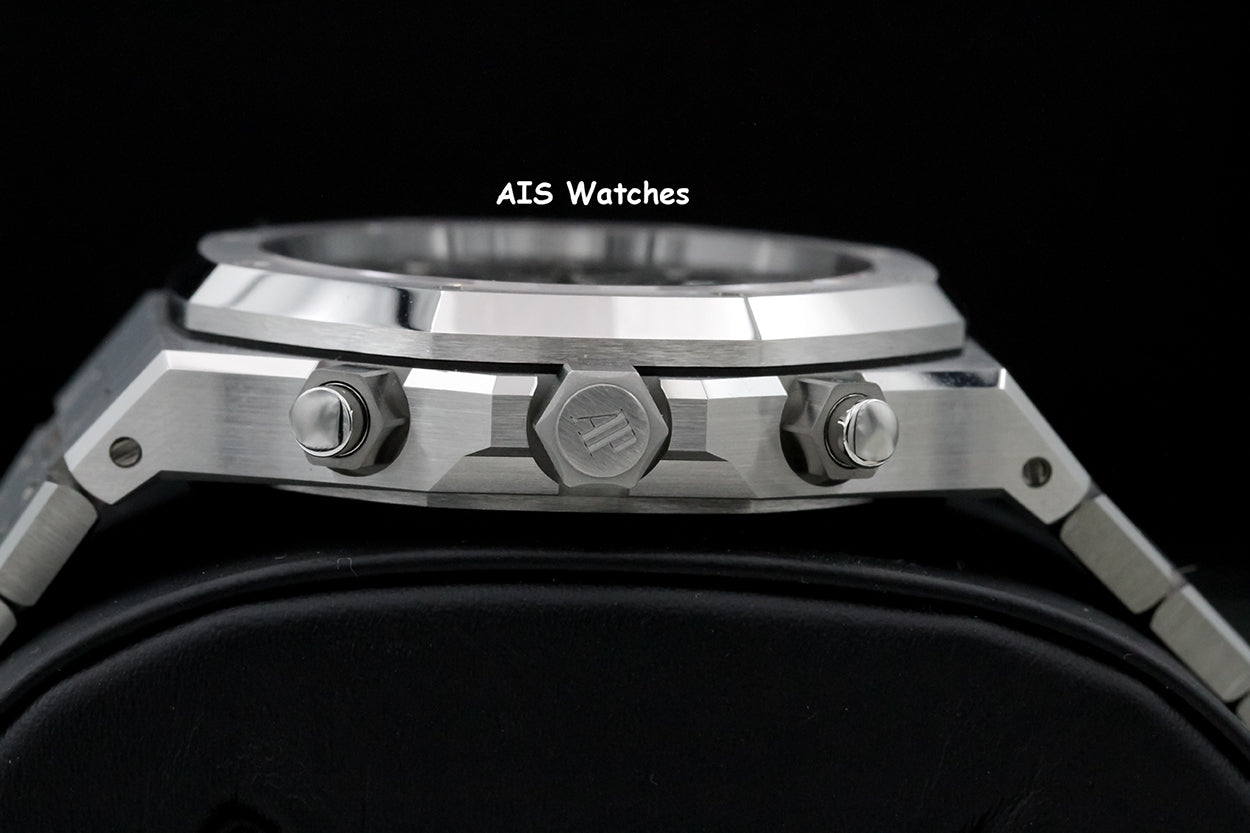 BNIB Audemars Piguet 26240ST 41MM Royal Oak Chronograph Blue Dial B&P