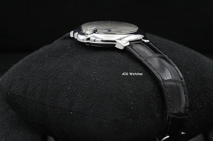 Cartier Ballon Bleu W6920085 SS 33MM Leather Strap Silver Dial Box & Papers