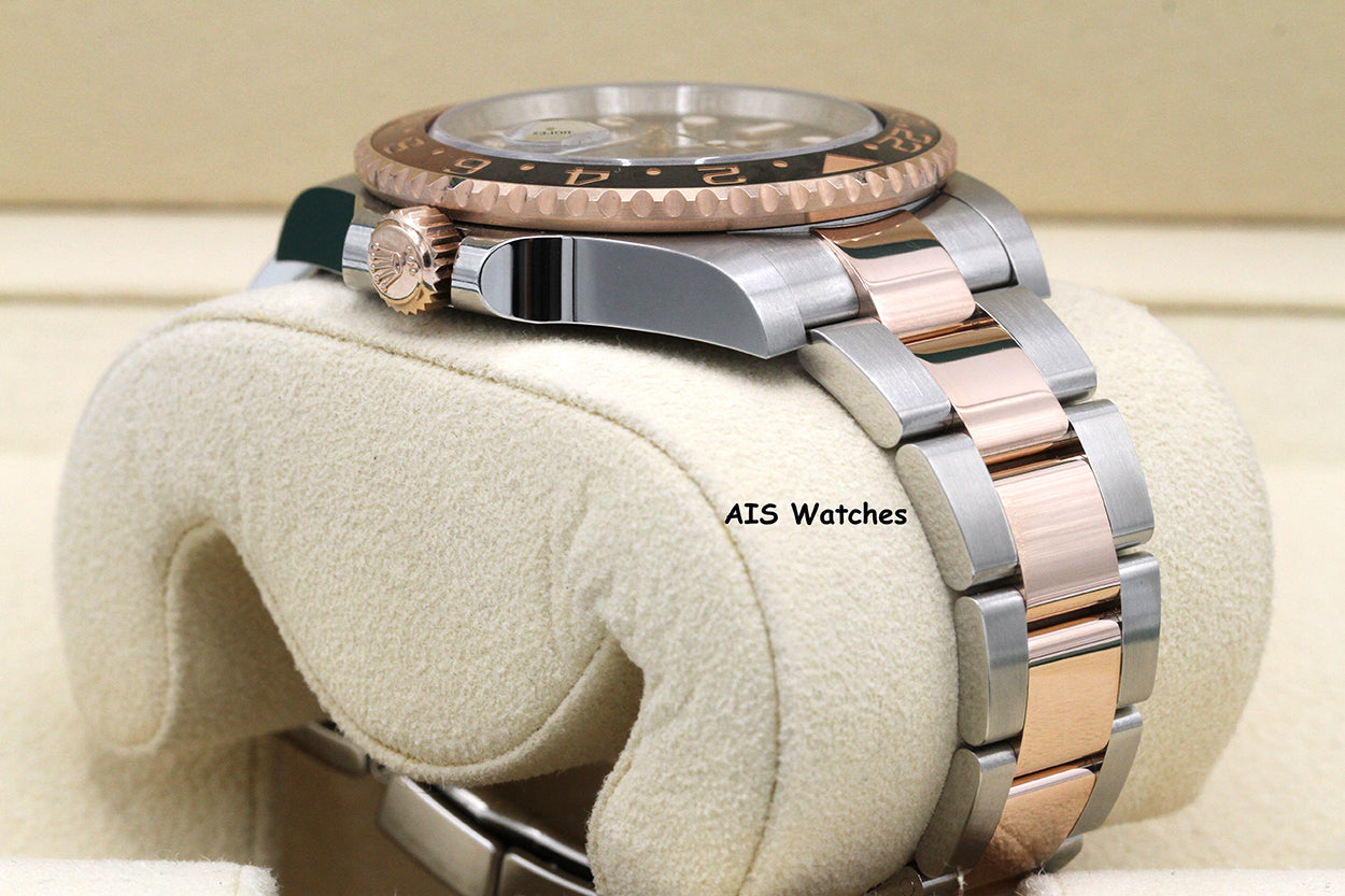 Rolex 126711 CHNR GMT Master II 18K Rose Gold / SS RootBeer Ceramic B&P