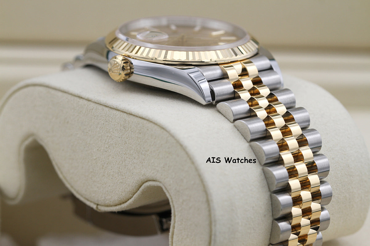 BNIB Rolex 126233 DateJust 36MM 18K YG/SS Champagne Stick Dial Jubilee Bracelet B&P