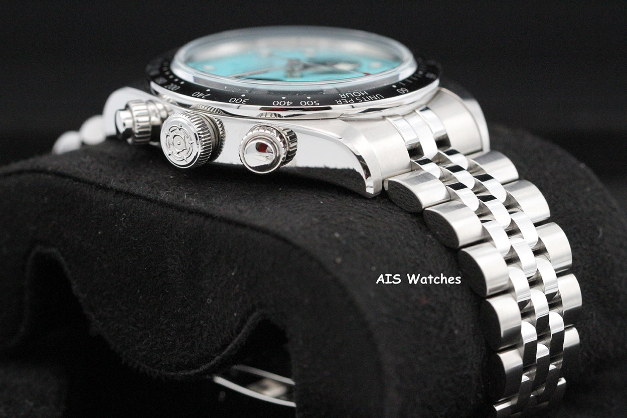 Tudor 79360N Black Bay Chronograph 41MM Flamingo Blue Dial SS Jubilee Bracelet B&P