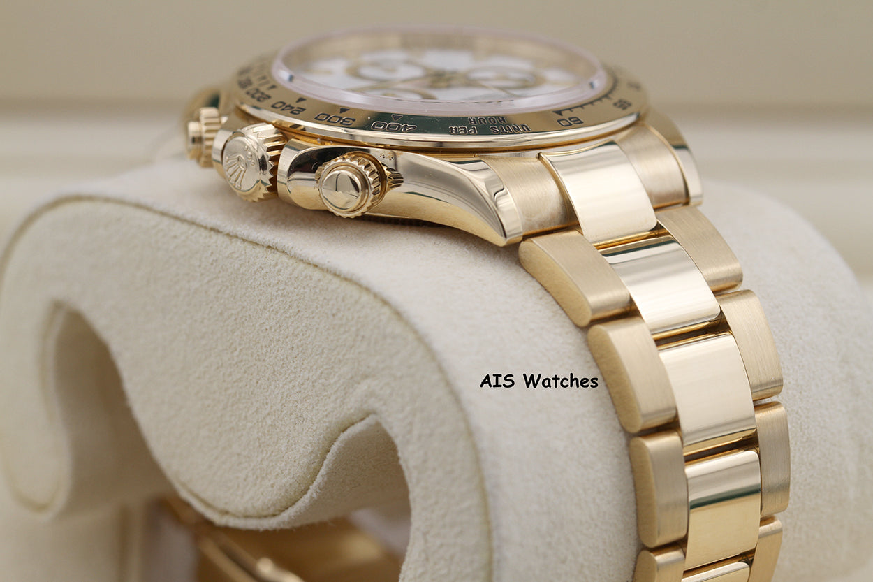 Rolex 116508 Daytona Cosmograph 18K Yellow Gold White Dial B&P