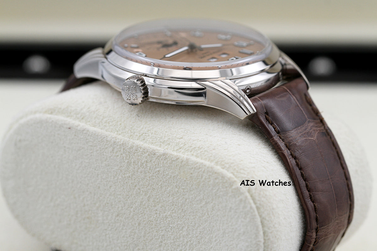 Patek Philippe Perpetual Calendar 5320G White Gold Rose Dial Box & Papers