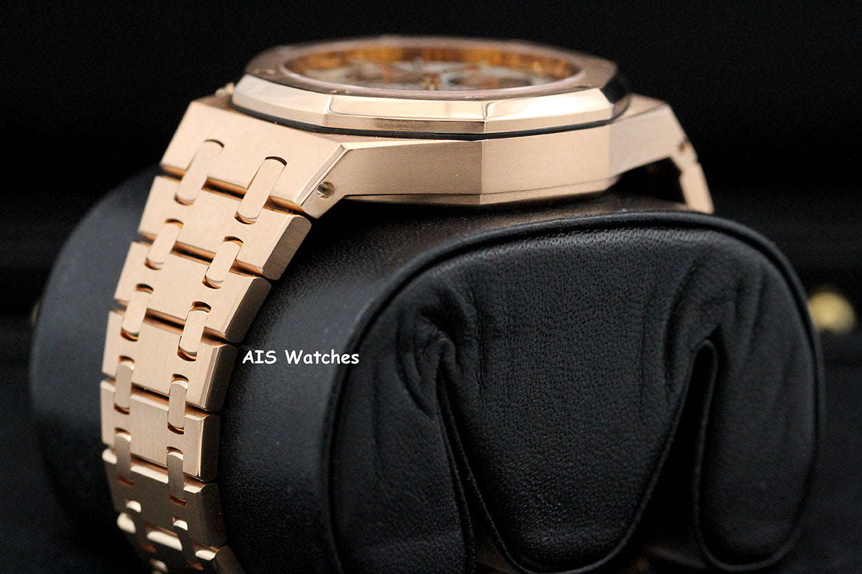 Audemars Piguet 26315OR Royal Oak Chronograph Pink Gold Silver Dial 38MM Box & Papers