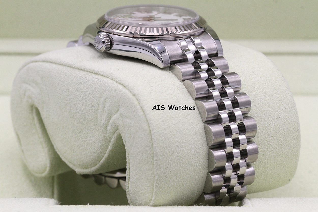 Rolex Ladies DateJust 178274 White Roman Dial 31MM Jubilee B&P